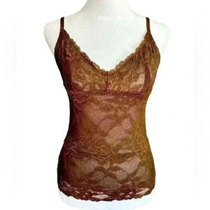Banana Republic Brown Lace Bustier Corset Camisole w Adjustable Straps. Size XS
